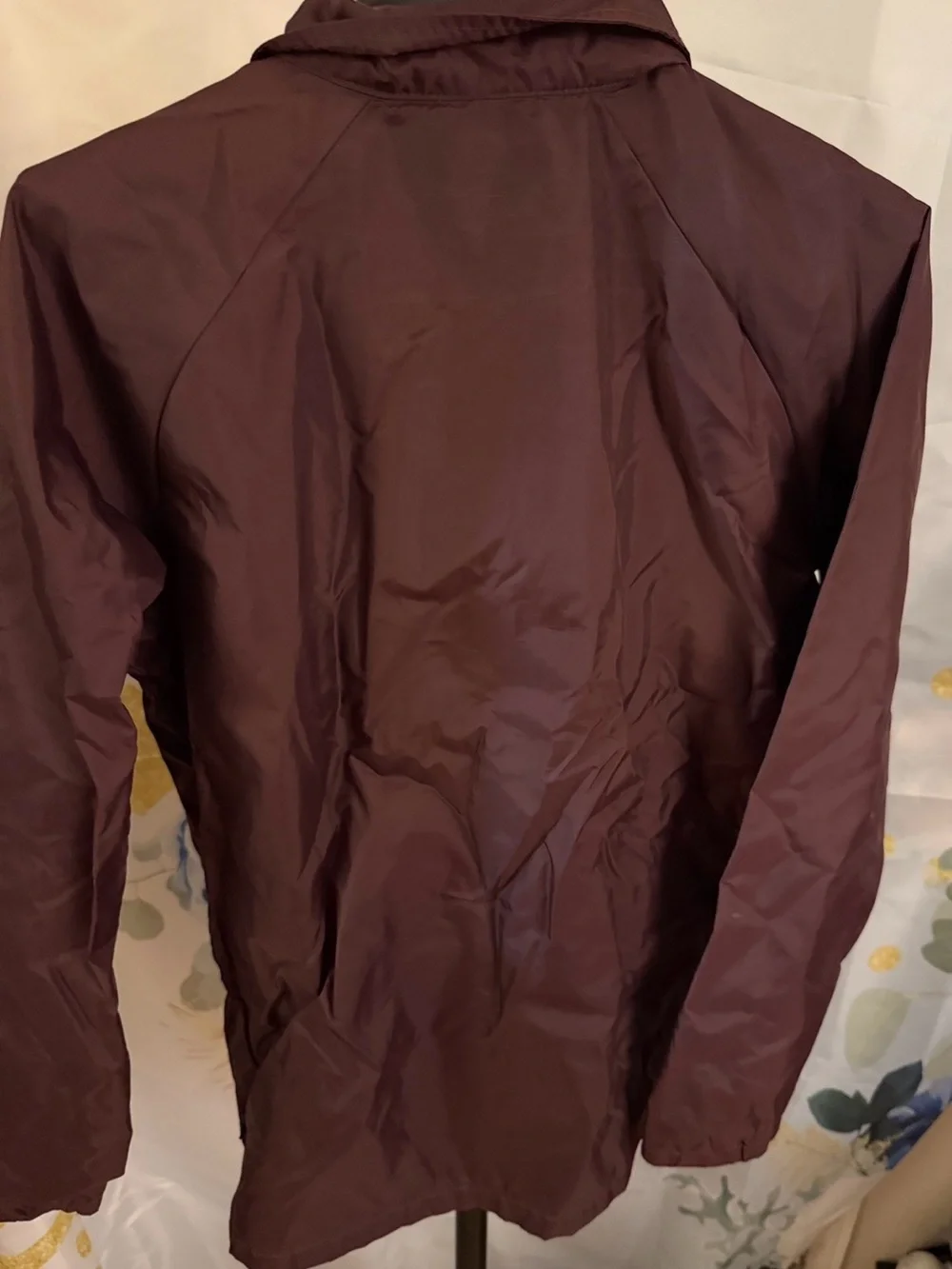 Vans Off The Wall Windbreaker Jacket kids Medium Burgundy Nylon Streetwear